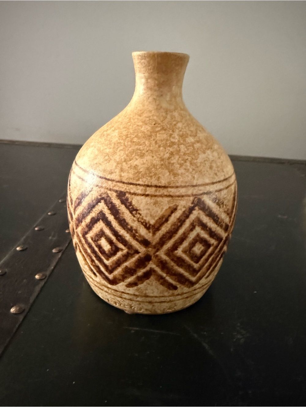 Vintage Pottery Craft USA Vase Robert Maxwell Geometric MCM